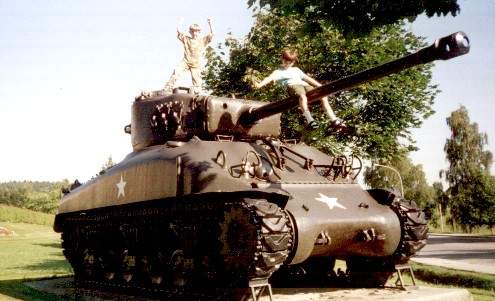M4 Sherman Tank (AKA the Ronson, because of its tendency to explode when hit)