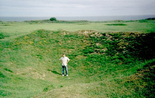One of many bomb and naval gun craters at Point du Hoc