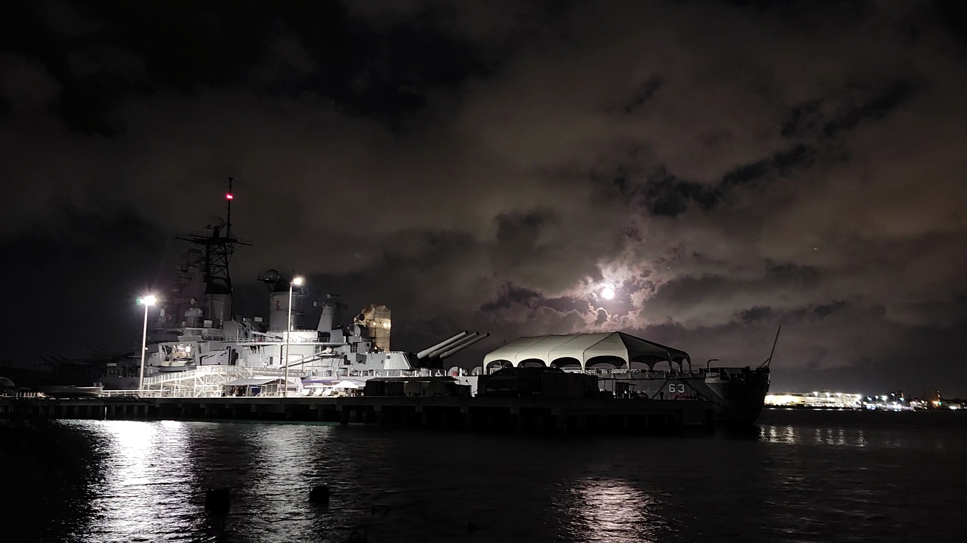 USS Missouri at moonrise, 20220716-000755