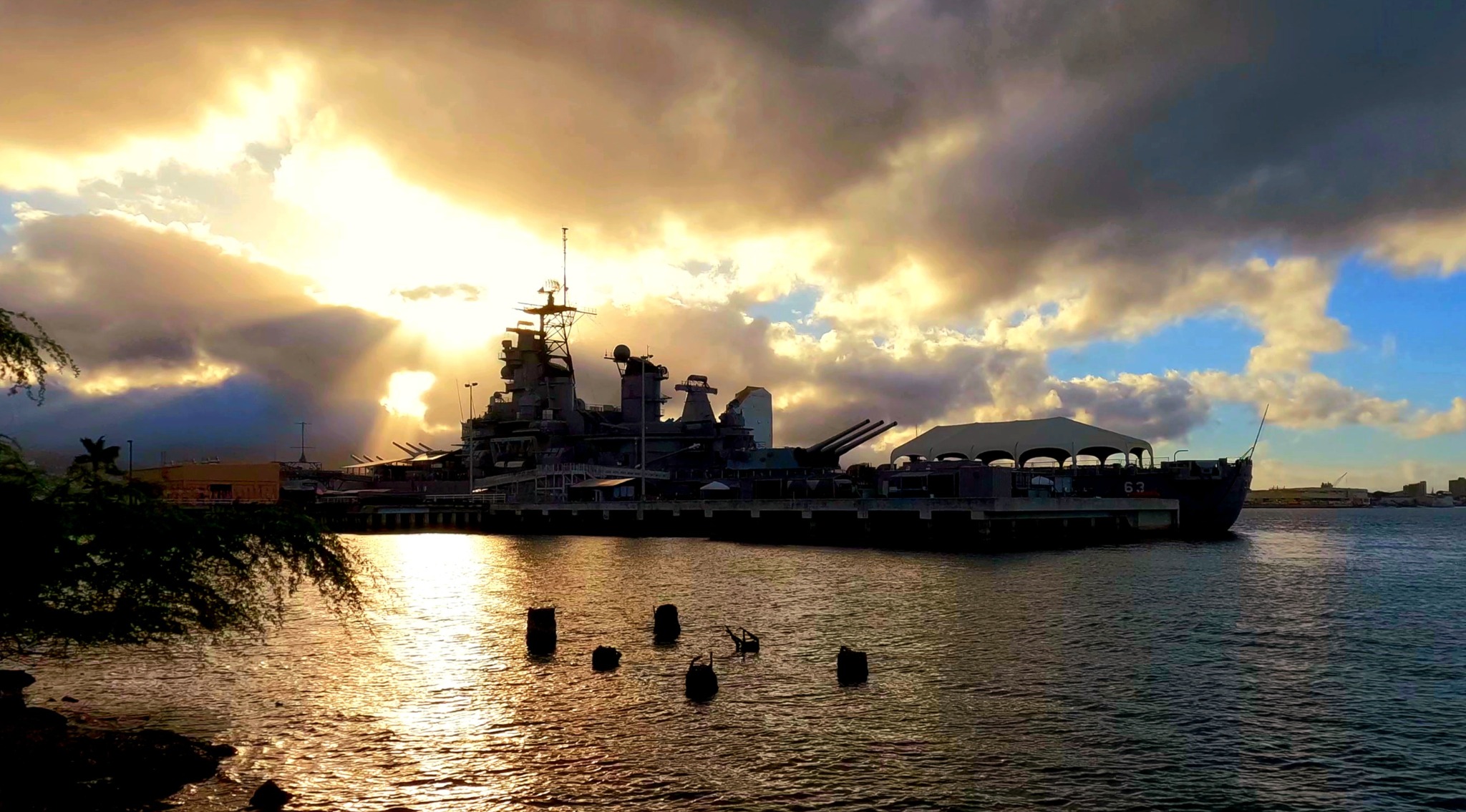 USS Missouri at sunrise, 20220810_214959