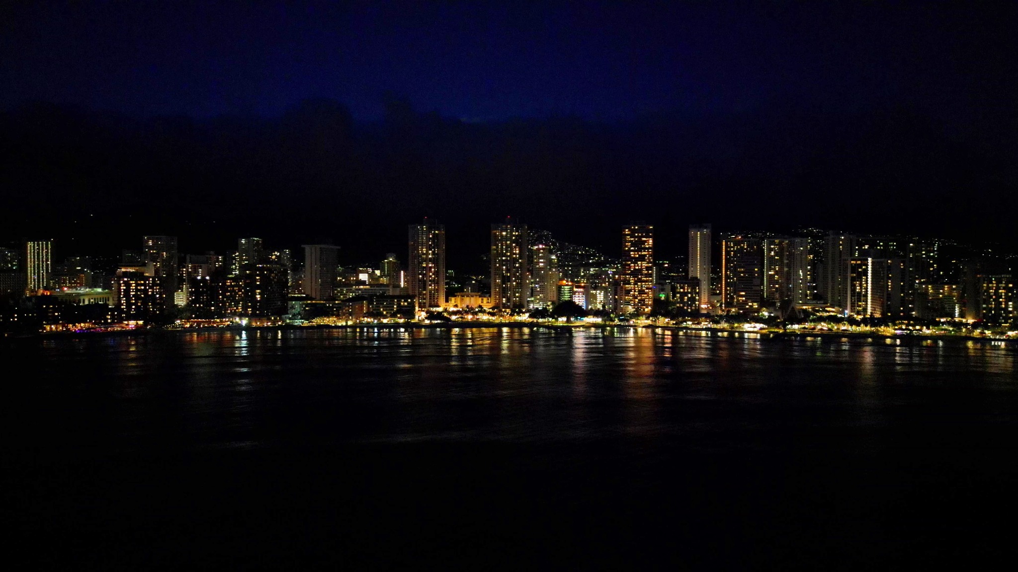 Waikiki at night, from my DJI mini 3 pro, 2023-05-31-12h30m37s169
