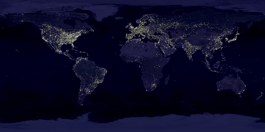 The Earth at night, a composite of satellite images