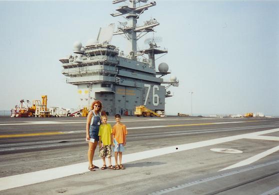On the flight deck of the U.S.S. Ronald Reagan